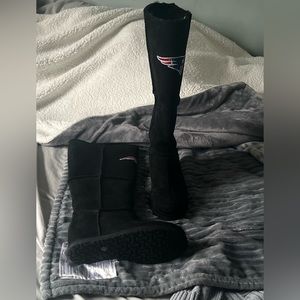 PATRIOTS KNEE BOOTS. SUEDE
